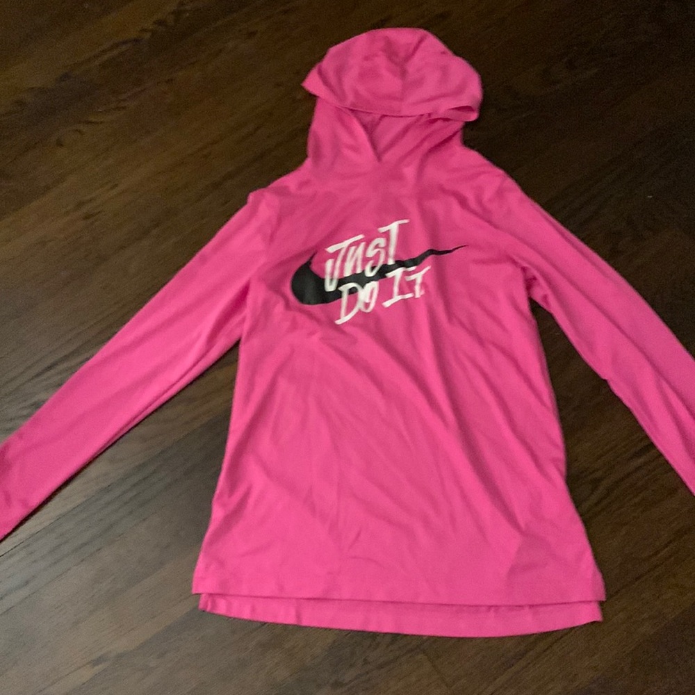 pink nike athletic shirt